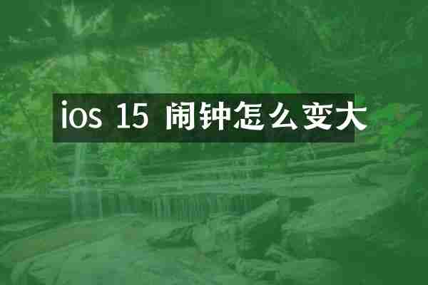 ios 15 闹钟怎么变大