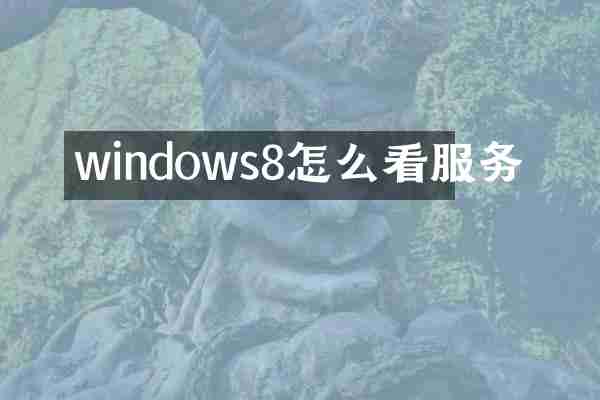 windows8怎么看服务