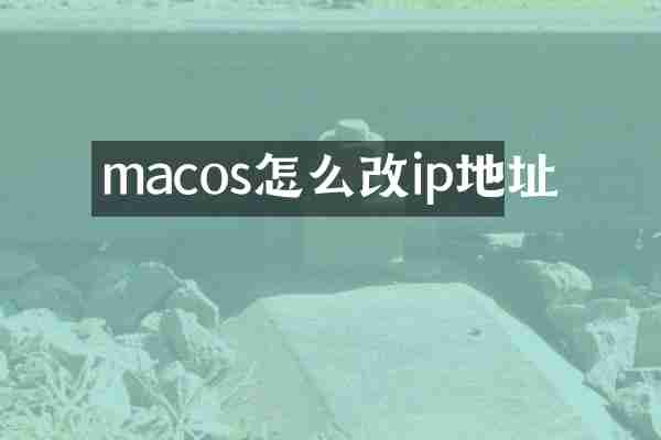 macos怎么改ip地址