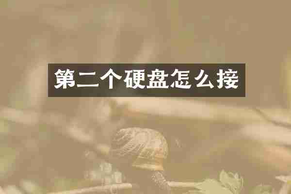 第二个硬盘怎么接
