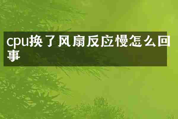cpu换了风扇反应慢怎么回事