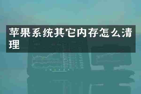 苹果系统其它内存怎么清理