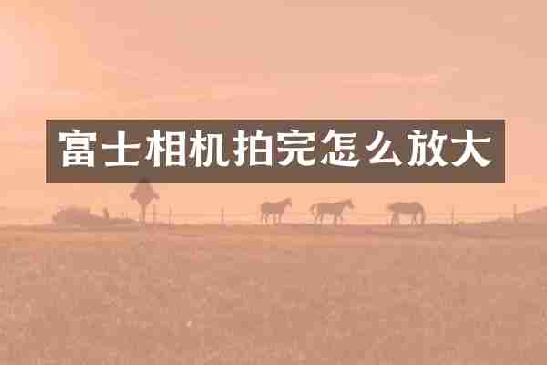 富士相机拍完怎么放大