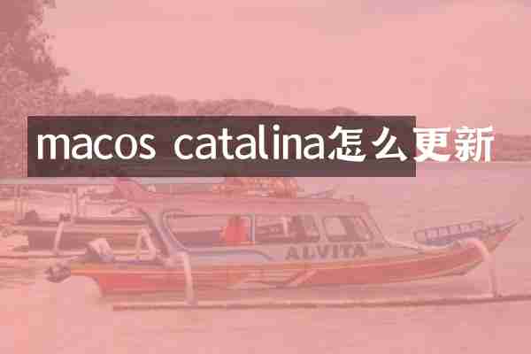 macos catalina怎么更新