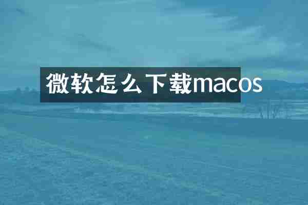 微软怎么下载macos