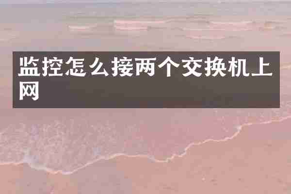 监控怎么接两个交换机上网