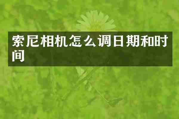 索尼相机怎么调日期和时间