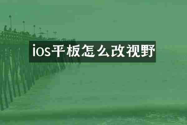 ios平板怎么改视野