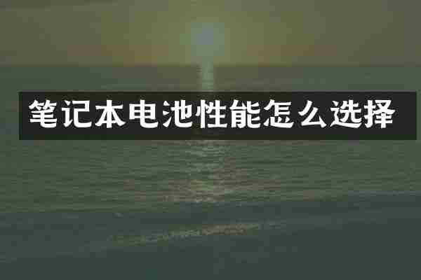 笔记本电池性能怎么选择