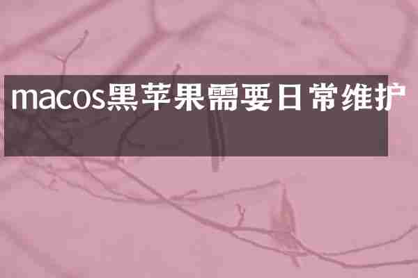 macos黑苹果需要日常维护吗