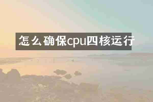 怎么确保cpu四核运行