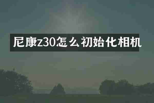尼康z30怎么初始化相机