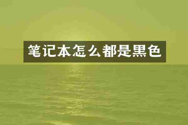 笔记本怎么都是黑色