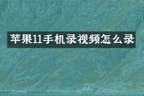 苹果11手机录视频怎么录