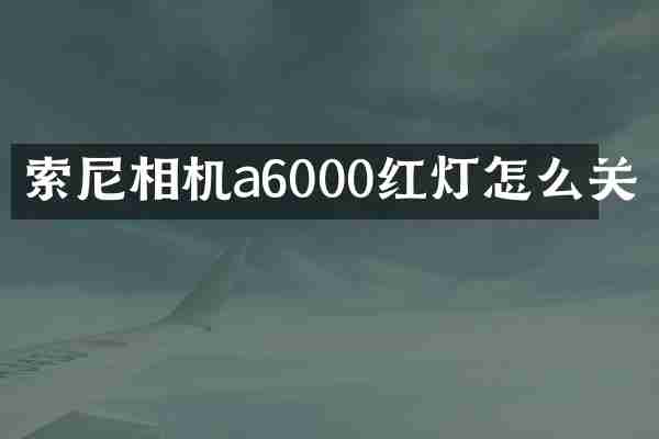 索尼相机a6000红灯怎么关