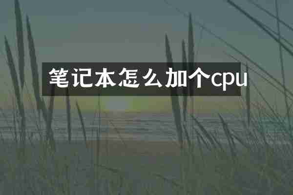 笔记本怎么加个cpu