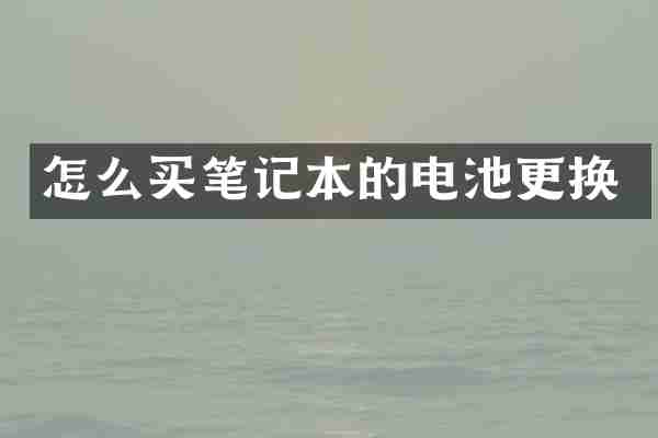 怎么买笔记本的电池更换