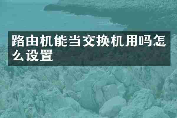 路由机能当交换机用吗怎么设置