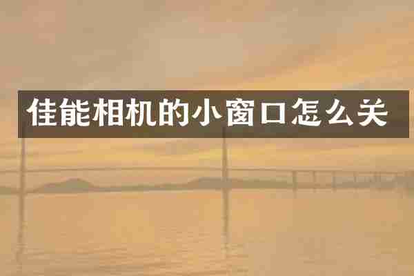 佳能相机的小窗口怎么关