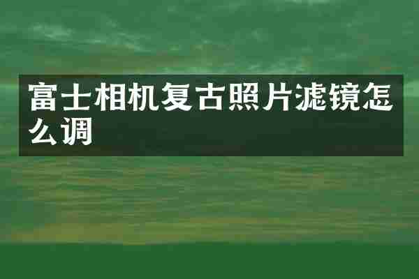 富士相机复古照片滤镜怎么调