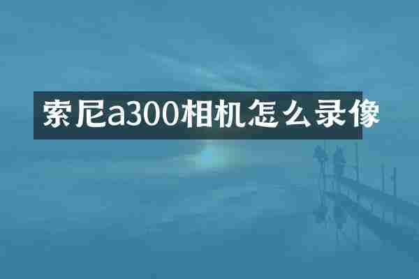 索尼a300相机怎么录像