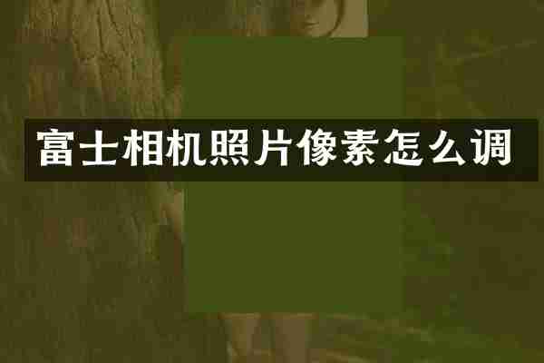 富士相机照片像素怎么调