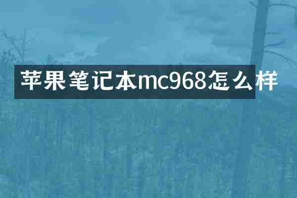 苹果笔记本mc968怎么样