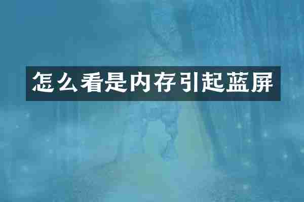 怎么看是内存引起蓝屏