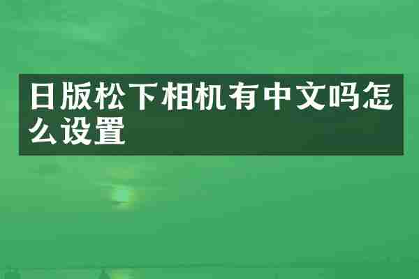 日版松下相机有中文吗怎么设置