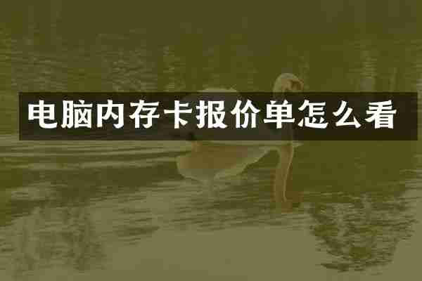 电脑内存卡报价单怎么看