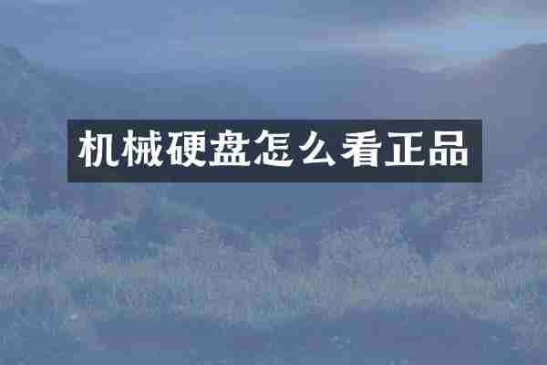 机械硬盘怎么看正品