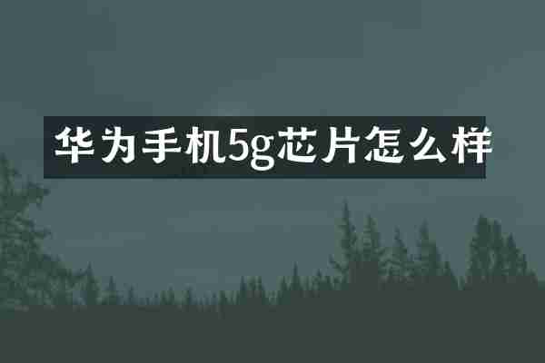 华为手机5g芯片怎么样