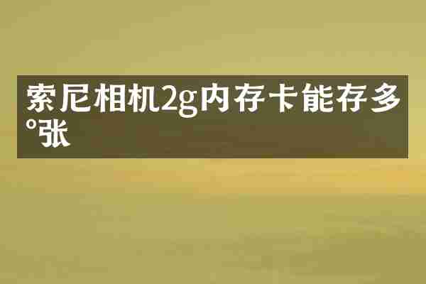 索尼相机2g内存卡能存多少张