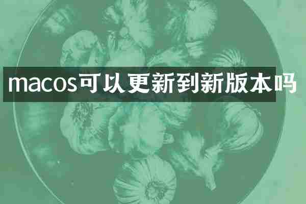macos可以更新到新版本吗