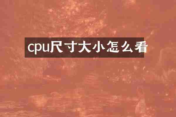 cpu尺寸大小怎么看