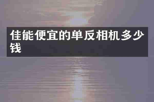佳能便宜的单反相机多少钱