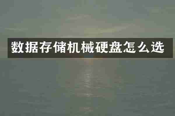 数据存储机械硬盘怎么选