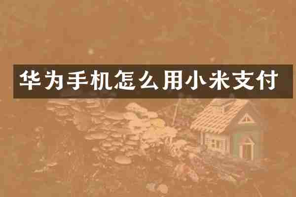 华为手机怎么用小米支付
