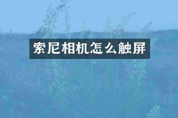 索尼相机怎么触屏