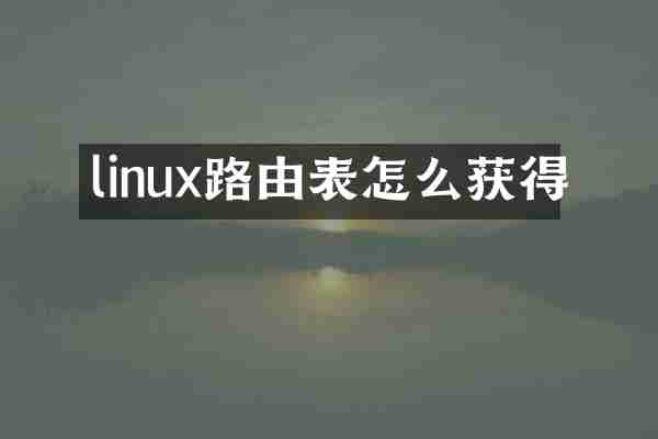 linux路由表怎么获得