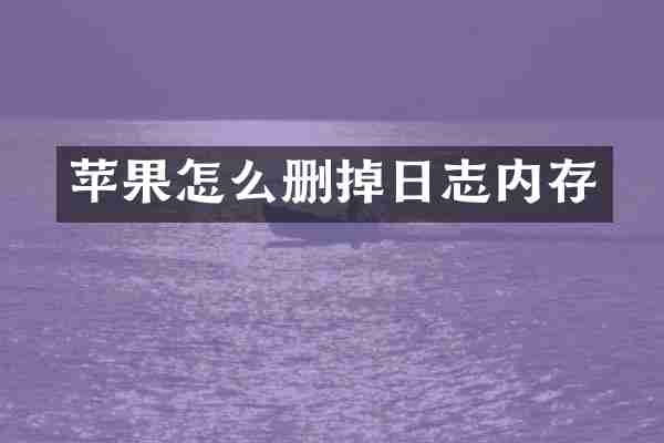 苹果怎么删掉日志内存