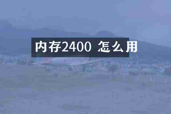 内存2400 怎么用