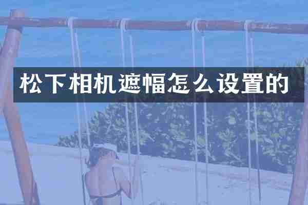 松下相机遮幅怎么设置的