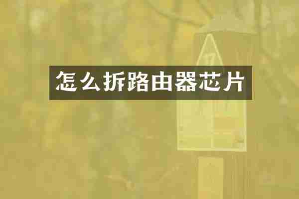 怎么拆路由器芯片