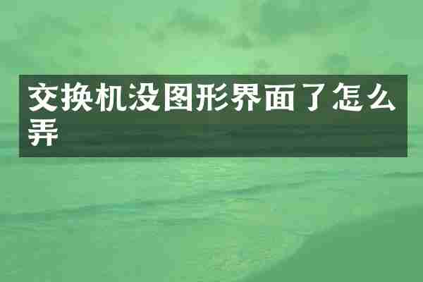 交换机没图形界面了怎么弄