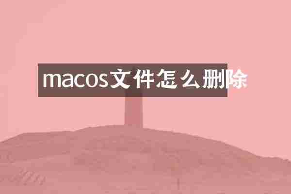 macos文件怎么删除