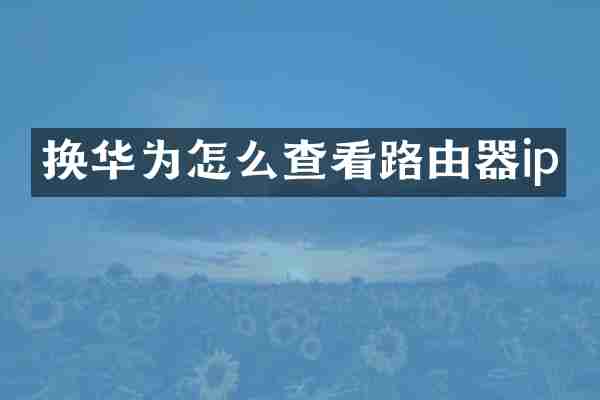换华为怎么查看路由器ip