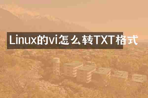 Linux的vi怎么转TXT格式