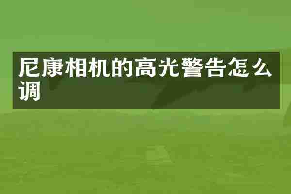 尼康相机的高光警告怎么调