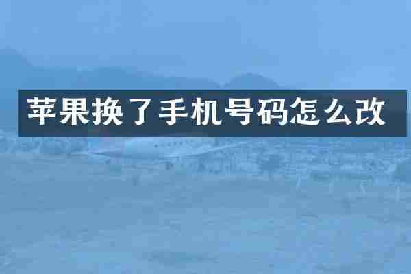 苹果换了手机号码怎么改